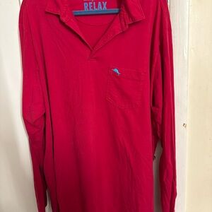 Tommy Bahama Long Cuffed Sleeves Pocket Polo